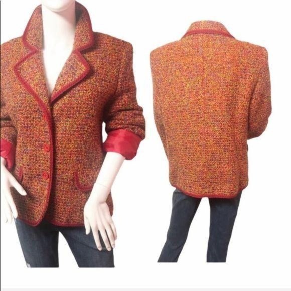 Tribal Jackets & Blazers - VINTAGE 90'S TRIBAL WOOL TWEED JACKET SZ 12